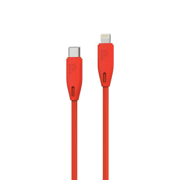 Powerology braided USB-C to lightning cable 2m - Red