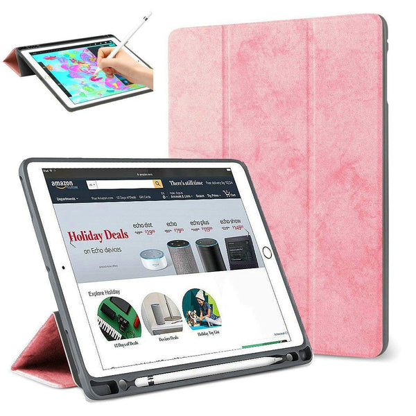 Comma New iPad 9.7 Protective Case with Pencil Slot (Pink)