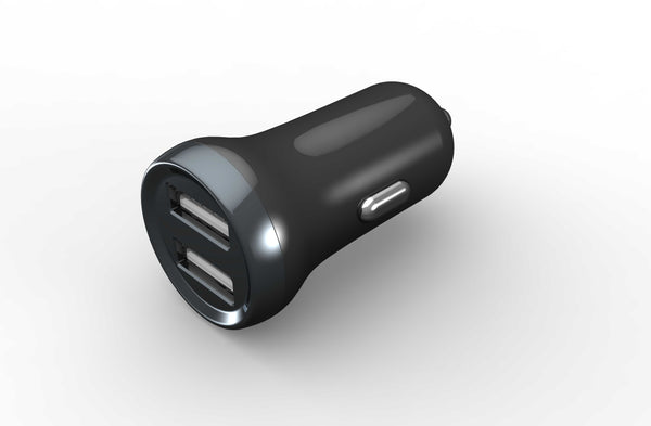 Dual Port 2.4 Mini Car Charger (Black) ||Code:50400