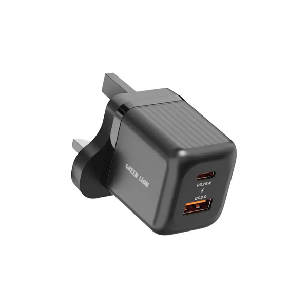 Green Lion Ultra Compact GaN Wall Charger USB-C To Lightining 1M-Black 20W
