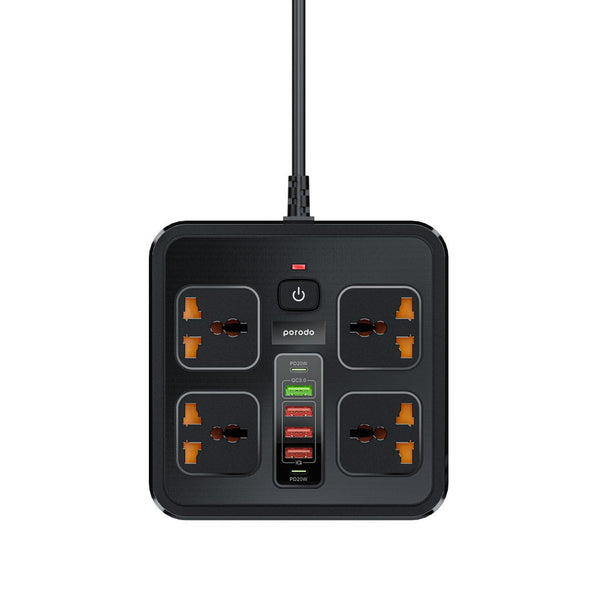 Porodo Multi-Port Super Hub 2 USB-C/ 4 USB-A 3M - Black