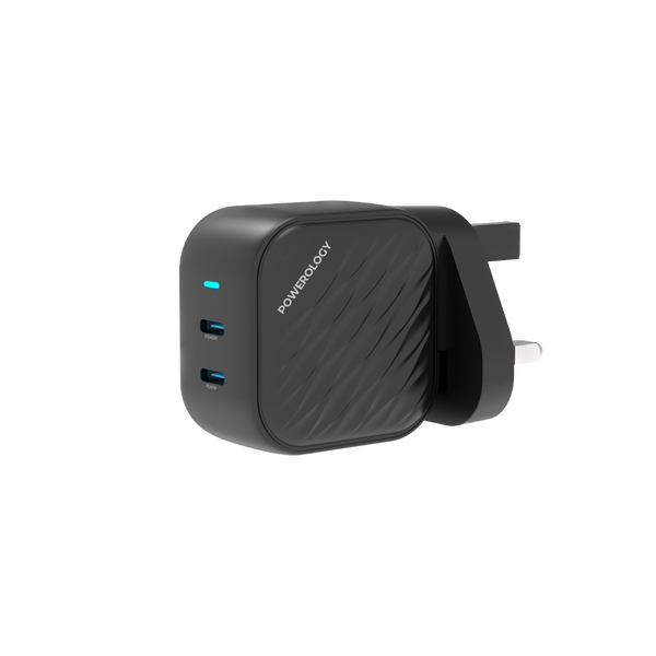 Powerology PWC035 GaN Dual-USB-C Wall Charger 45W