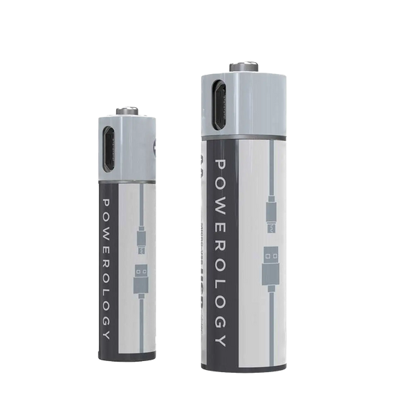 Powerology AA 1500mAh/2250mWh USB Rechargble Battery(4pc)
