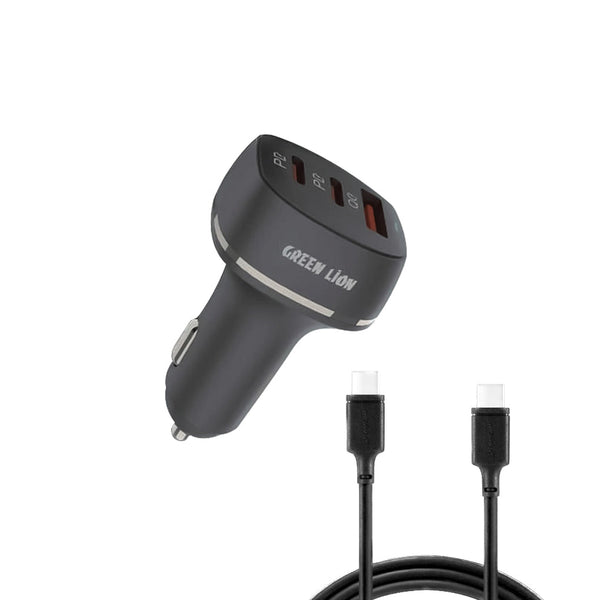 Green Lion Dual PD & QC 3.0 50W Car Charger USB-C to USB-C 1M Cable