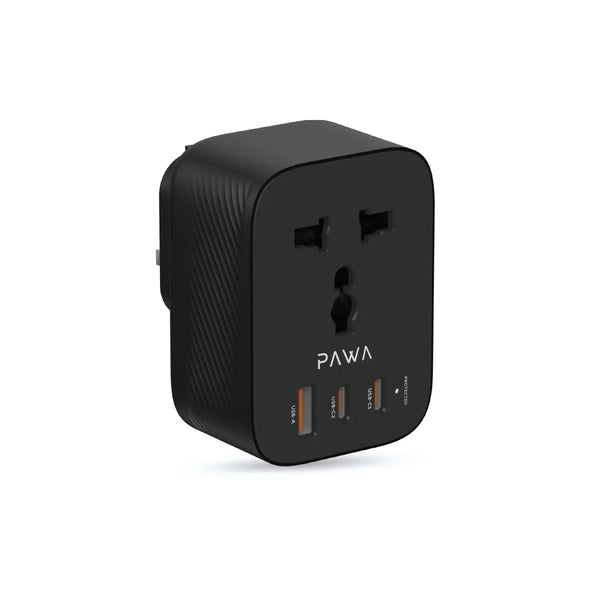 Pawa UK To Universal Travel Adapter Gan 20W-Black