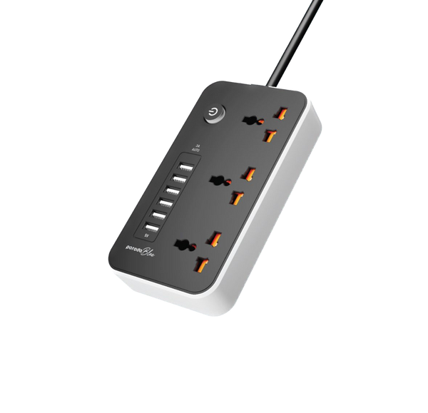 Porodo Blue Multi-Port Power Hub 2M-Black