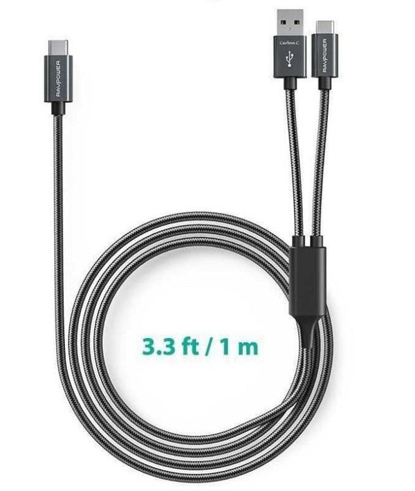 Ravpower 2-in-1 USB-C to USB A/USB C Cable